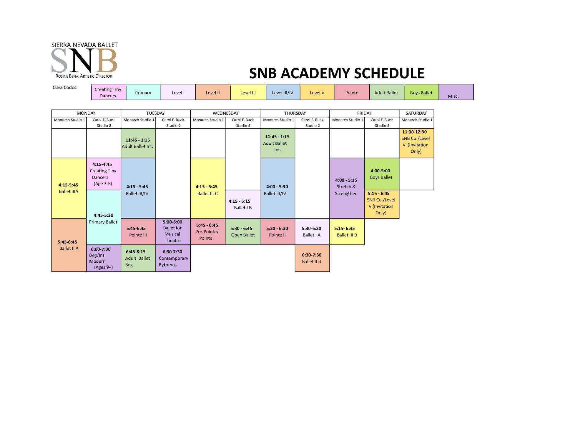 SNB 2021 Schedule